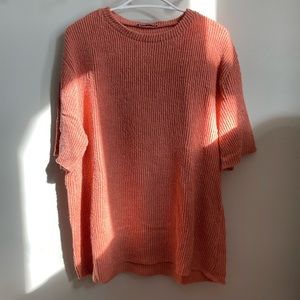 Zara Thick Knit Ribbed T-Shirt